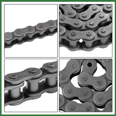 Heavy Duty Raseparter 100H Roller Chain Kit Plus Connectors For Cement Wood And Construction Machinery That Slays Under Pressure With Balanced Stress Design And Heavy Loads, 100H steel chain links