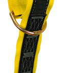 Heavy Duty Web Pass Through Anchor Sling With Two D Rings 20 Ft Long Yellow and Black 3 Inch Wear Pad Polyester Construction Abrasion Resistant