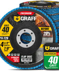 40 Grit Flap Discs for Angle Grinder 4 1/2 In Bevel Type 29 Heavy Duty Zirconia Grinding Discs for Stainless Steel and Sheet Metal