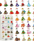 Goose Diamond Painting Magnets Set For Fridge 30 Pieces Dope 5D Rhinestone Gem Art Kit For Adults Beginners Includes Pens Trays Diamonds And Tools For Easy DIY Refrigerator Decor showing colorful goose designs on a fridge.