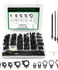 240 Piece Car Wire Loom Routing Clips Kit with 15 Sizes, including Wiring Harness Clips and Push Mount Cable Ties
