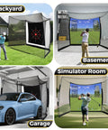 11x8Ft Golf Practice Net With High Density Impact Screen And Target Cloth Built Tough Swing Cage for various indoor and outdoor setups