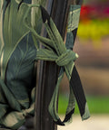 Close-up of All Weather Outdoor Midback Chair Cushion In Onyx Cebu showing tied straps and water-repellent fabric design.