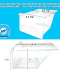 Replacement Meat Pan Crisper Bin For Frigidaire Refrigerators Fits 240364503 AP2116109 clear tray with measurements