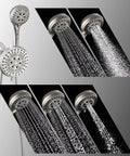 Dual Shower System With Handheld And Rain Head, High Pressure 2 In 1 Shower Kit, 5 Setting Modes Like Power Rain Massage Mist