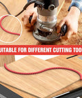Man using 39 Inch Flexible Router Template For Woodworking Edge Profiling No Drill Install Edge Guide Jig for precise trimming