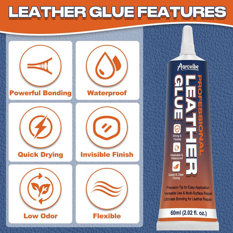 Tube of Leather Glue That Delivers A Strong Flexible Bond For Shoes Jackets Handbags Sofas Car Seats And More 60ml Waterproof Quick Dry Clear Adhesive