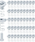 50 Piece 3/8-16 Spring Nut And Bolt Kit For Strut Channel Systems arranged on white surface