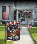 250th Anniversary USA Garden Flag Outdoor Double Sided Totally Patriotic Banner 12 X 18 Inch Eagle Stars And Stripes Design on porch