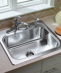 Southhaven 25 Inch By 22 Inch Top Mount Single Bowl Kitchen Sink In Stainless Steel With Six And A Half Inches Deep Basin Built To Last Self Rimming Design Four Hole Faucet Prep Silent Shield Noise Reduction Made In The United States