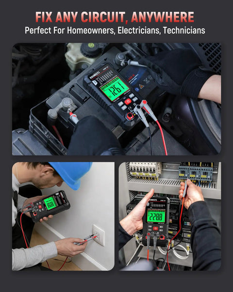 Electrician using Three In One Multimeter And Cable Tracer Kit With Auto Ranging Digital Multimeter True RMS 4000 Counts