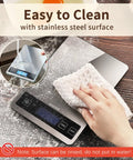 Cleaning Pro Grade Digital Kitchen Scale With 33 Pound Capacity, Stainless Steel And Tempered Glass Surface