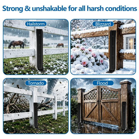 Fence Post Repair Kit With Ground Spike Anchors Heavy Duty Leaning Fence Stabilizer Metal Bracket For Wood Fences Garden Mailbox And Pergola 2 Pack Easy No Dig Quick Fix To Rebuild A Wobbly Fence