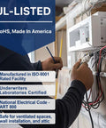 Electrician installing Twenty-Two Gauge Shielded Two Conductor Copper Wire For Home And Panel Installations, UL Listed.