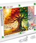 A2 Magnetic LED Light Pad For Diamond Painting, Tracing And Sketching, Large 25.2 By 18.4 Inch Light Box With 3 Color Modes and USB cable