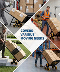 Heavy Duty Stair Climbing Cart Foldable Hand Truck With 6 Wheels For Moving Heavy Loads Up Stairs Without Straining Collapsible Design For Easy Storage In Trunk Or Closet Ready To Roll Anywhere, loaded with boxes