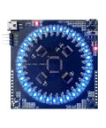 Hands On SMD Soldering Practice Board For SMT Training Kit DIY Electronics Project For STEM Beginners Easy To Use Running Water Light Circuit DC 5V Powered 75x75mm with blue LEDs lit
