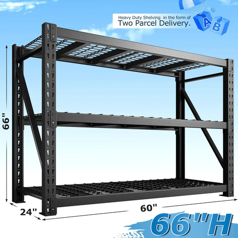 Rock Solid Industrial Storage Shelves 2 Pack 8250 Pound Capacity Heavy Duty 3 Tier Adjustable Metal Rack For Garage Warehouse Workshop And Ultimate Home Storage Needs