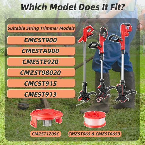 Replacement Weed Eater Line Spools Set For Craftsman String Trimmer CMZST0653 includes trimmers and spools