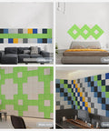 12 Pack Square Acoustic Foam Panels Self Adhesive Sound Dampening Wall Tiles For Home Studio Or Apartment Easy Peel Stick And Dead Quiet Setup High Performance in various room settings.