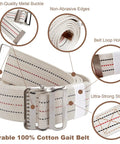 60 Inch Gait Belt For Seniors And Elderly Caregivers, featuring durable cotton fabric and sturdy metal buckle, for safe patient handling.