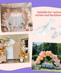 Clear Balloon Arch Clips Set With 10 Large Transparent Spring Clips And 12 Smaller Clamps for various arches and backboards.