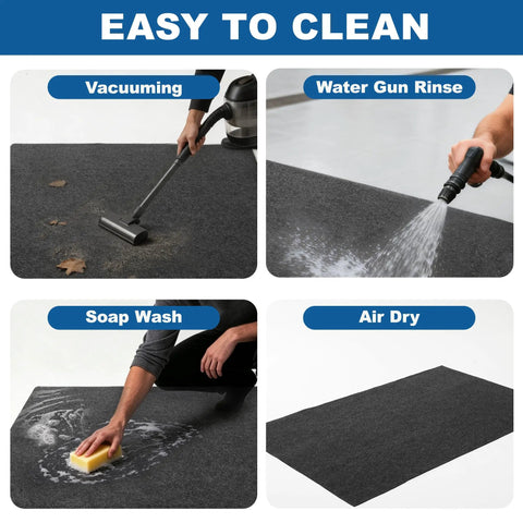Garage Oil Spill Mat 36 By 59 Inches Dual Layer Absorbent Felt Top With Rubber Backing Waterproof Non Slip Reusable Maintenance Pad cleaning examples