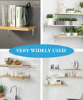 Tough As Nails Heavy Duty 12 Piece Floating Shelf Brackets Set Stainless Steel L Bracket Corner Brace 5 By 3 Inch With Brushed Finish used in rooms
