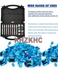 Pro Grade Hardness Test Kit For Industrial Minerals With Storage Box 2 To 9 Scratch Tester Set For Quick Gem Jade Jewelry And Stone Identification With Accurate Toughness Checks, open case with Mohs pencils and sample stones