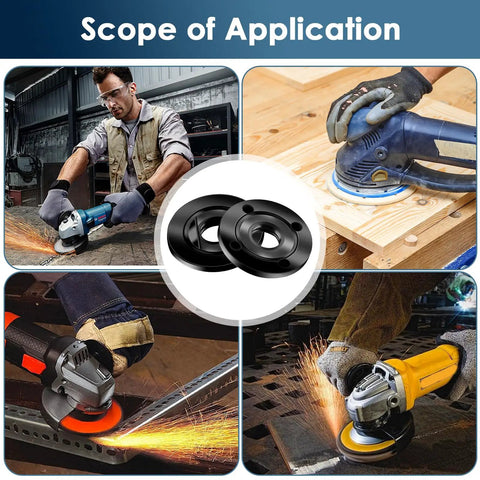 Scope of application for Badass 9 Piece Angle Grinder Tool Kit featuring steel flange lock nut spindles used on various tasks.