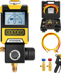 Digital HVAC Manifold Gauge Kit With Wired Temperature Probe Dual Hoses For R134a R410a R32 R1234yf R454B on case