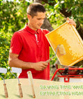 Beekeeper using set of 3 uncapping needle rollers for honey extraction beekeeping gear with cleaning brush, easy beehive uncap kit.