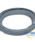 Image of Genuine OEM Door Boot Seal For Front Load Washing Machines Grey Replacement Leak Seal DC64-00802A, easy install gasket.