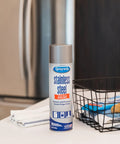 Sprayway stainless steel cleaner spray can, front view, 15 oz, silver cap.