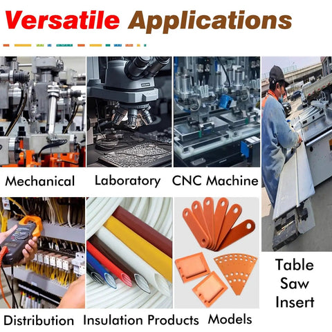 Versatile applications for Phenolic Sheet Insulation Plate used in mechanical, laboratory, CNC, and table saw environments