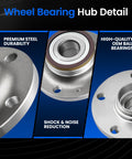 Rear Wheel Bearing And Hub Assembly For Audi And Volkswagen Cars With ABS 5 Lug 2 Pack shown in detailed view