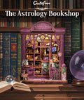 Astrology-themed DIY Miniature Book Nook Kit with LED Light 3D Wooden Puzzle and bookshop decor for beginners and teens.