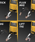 4 In 1 MIG Welder 180A Multiprocess Kit Gas MIG Flux MIG Stick Lift TIG With Torch 110V 220V Welding Machine For Home Garage DIY Projects