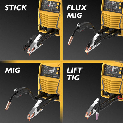 4 In 1 MIG Welder 180A Multiprocess Kit Gas MIG Flux MIG Stick Lift TIG With Torch 110V 220V Welding Machine For Home Garage DIY Projects