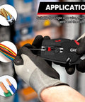 Person using Automatic Wire Stripper With Cutter 2 In 1 Self Adjusting Electrical Stripping Tool For 7-32 AWG Wires in workshop