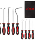 10 Piece Automotive And Electronics Pick And Hook Set, Pro Grade Tool Kit With 90 Degree Hooks, Large And Small Picks, oil seals puller remover