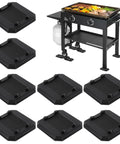 8 Pack 1/4 Inch Griddle Leveling Shims Kit For Blackstone Griddles And Most Grills next to a griddle with food