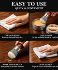 Wood Repair Balm And Polishing Wax To Knock Out Gnarly Scratches In A Snap On Furniture, 3.5 Oz. Easy to use steps for applying wax.