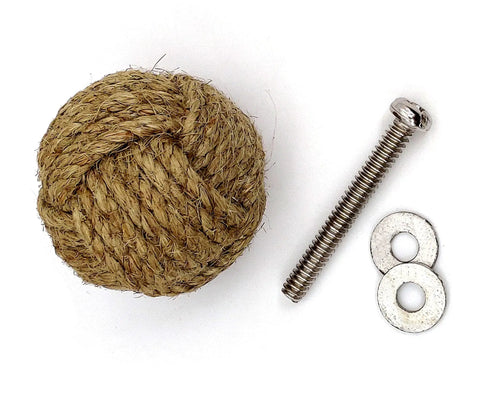 Handmade Jute Rope Drawer Knobs Set Of 6 Rope Knot Cabinet Pulls For Doors Wardrobes And Cupboards Dope Nautical Decor 36 Millimeters Long Screws Included Easy Install natural jute knob with screw and washers