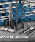 Beast Bolt Extractor Kit For Damaged Bolts And Nuts, 37 Piece Screw Extractor Set With Drilling Guides, tools displayed