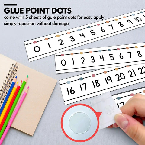 48 Piece Laminated Number Line Set 0 To 30 For Student Desks Classroom Math Decor Boho Style Counting Practice Strips And Teaching Aids
