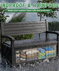 80 Gallon Outdoor Storage Bench Deck Box Waterproof Resin Lockable UV Resistant Garden Furniture For Porch Patio Poolside