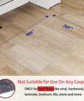 Clear Office Chair Mat For Hardwood Floors, 30 By 48 Inches, Heavy Duty PVC Floor Protector displaying size on wooden floor