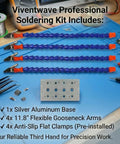 4 Arm 11.8 Inch Gooseneck Helping Hands Pro Grade with 360 Degree Rotatable Anti Slip Flat Clamps for soldering and electronics