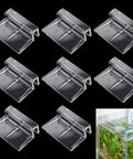 Lock Down 8 Pack Clear Acrylic Aquarium Lid Clips Rock Steady Fish Tank Cover Holders Heavy Duty Support Clamps For Rimless Glass Tanks showing 8 durable clip holders.